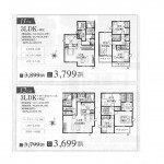 11号棟、3LDK+カースペース１台、12号棟、3LDK+カースペース2号棟。(間取)